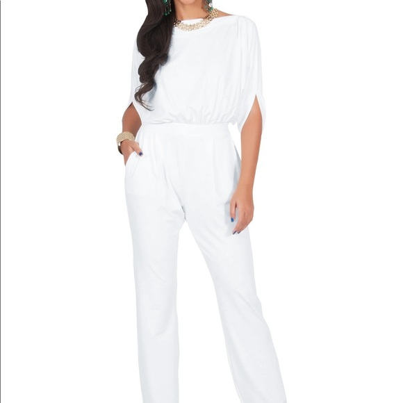 Purple KOH KOH Batwing Sleeve Casual Pantsuit Jumpsuit - - Picture 2 of 11